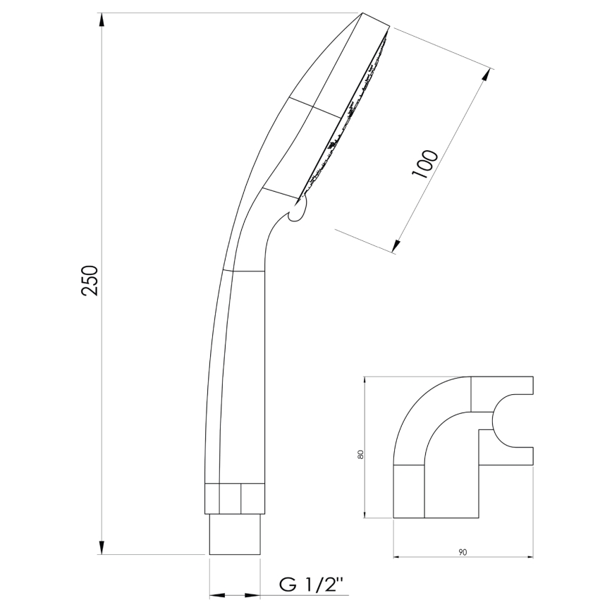 Aqualine - Dusch set ERICA skinande krom