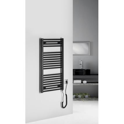 Aqualine - Elektrisk badrumsradiator DIRECT-E 300W 96x45 cm matt svart