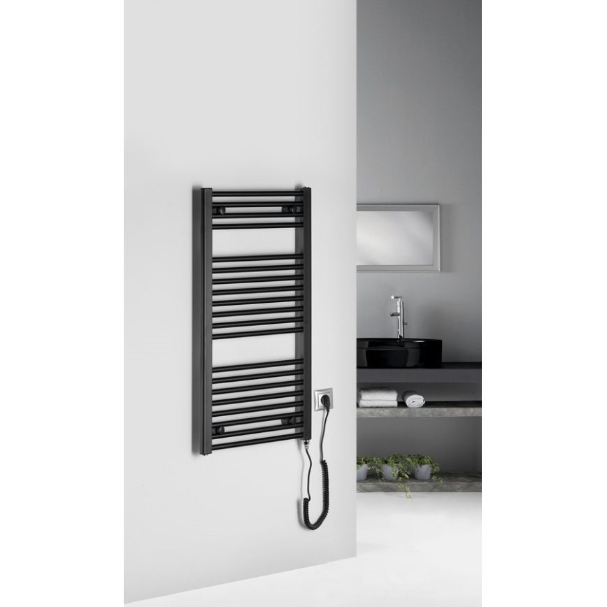 Aqualine - Elektrisk badrumsradiator DIRECT-E 300W 96x45 cm matt svart