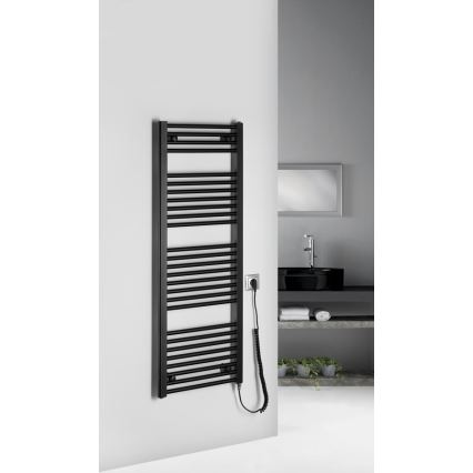 Aqualine - Elektrisk badrumsradiator DIRECT-E 400W 132x45 cm matt svart