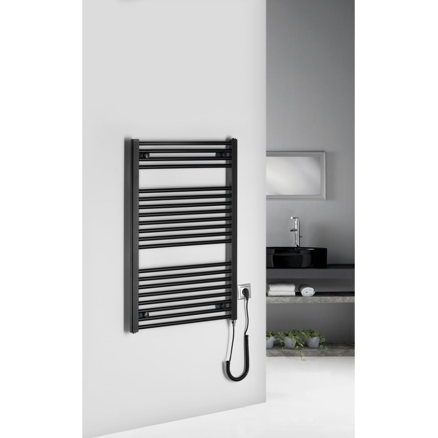 Aqualine - Elektrisk badrumsradiator DIRECT-E 400W 96x60 cm matt svart