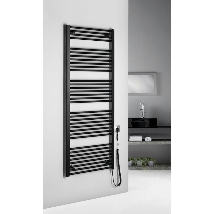 Aqualine - Elektrisk badrumsradiator DIRECT-E 800W 168x60 cm matt svart