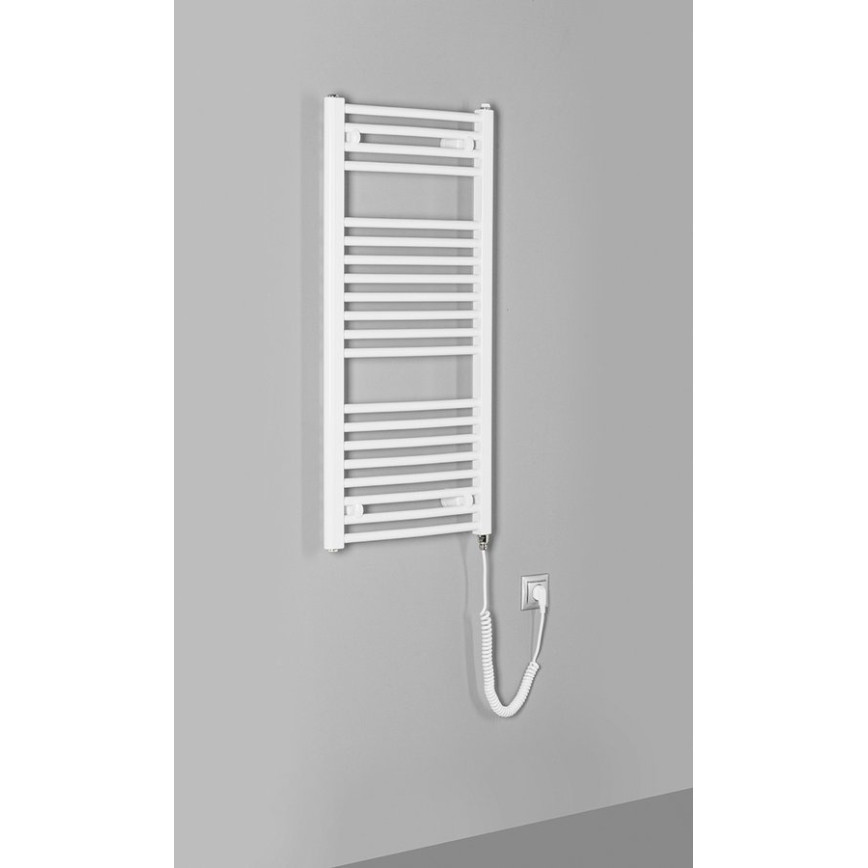 Aqualine - Elektrisk badrumsradiator ORBIT-E 300W 96x45 cm vit rund