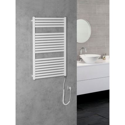 Aqualine - Elektrisk badrumsradiator TONDI-E 400W 97x60 cm vit