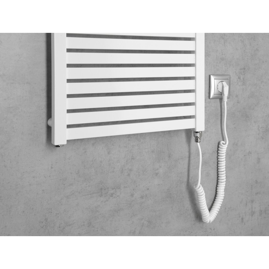 Aqualine - Elektrisk badrumsradiator TONDI-E 500W 133x45 cm vit