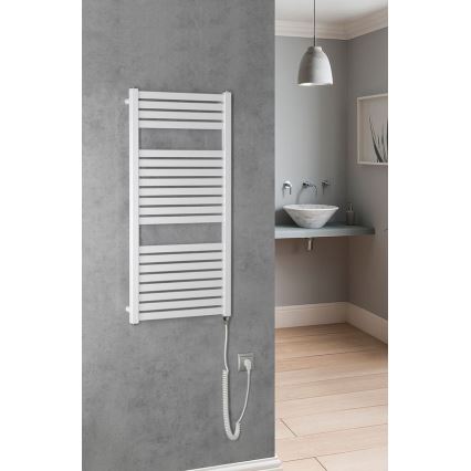 Aqualine - Elektrisk för badrum element TONDI-E 300W/230V 97 cm vit rak