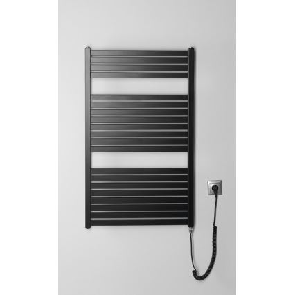 Aqualine - Elektrisk för badrum element TONDI-E 400W/230V 97 cm matt svart rak