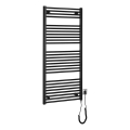 Aqualine - Elektrisk handdukstork för badrum DIRECT-E 600W 132x60 cm matt svart
