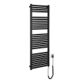 Aqualine - Elektrisk handdukstork för badrum TONDI-E 500 W, 133 x 45 cm, matt svart