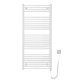 Aqualine - Elektrisk handdukstork ORBIT-E 600 W, 132x60 cm, vit, rund
