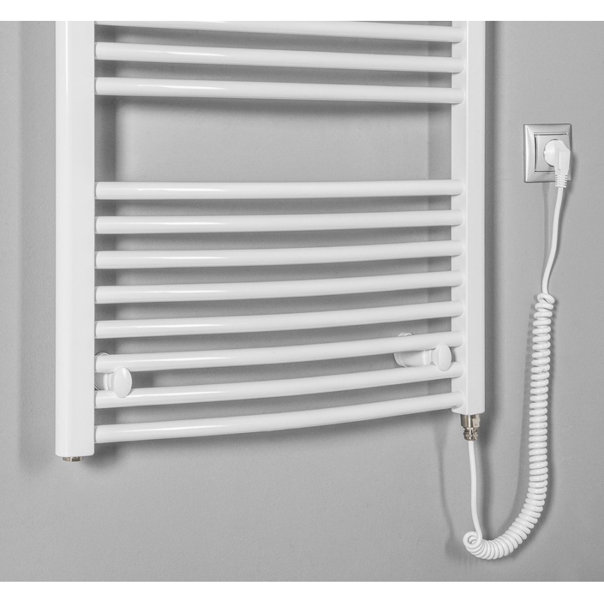 Aqualine - Elektrisk handdukstork ORBIT-E 600 W, 132x60 cm, vit, rund