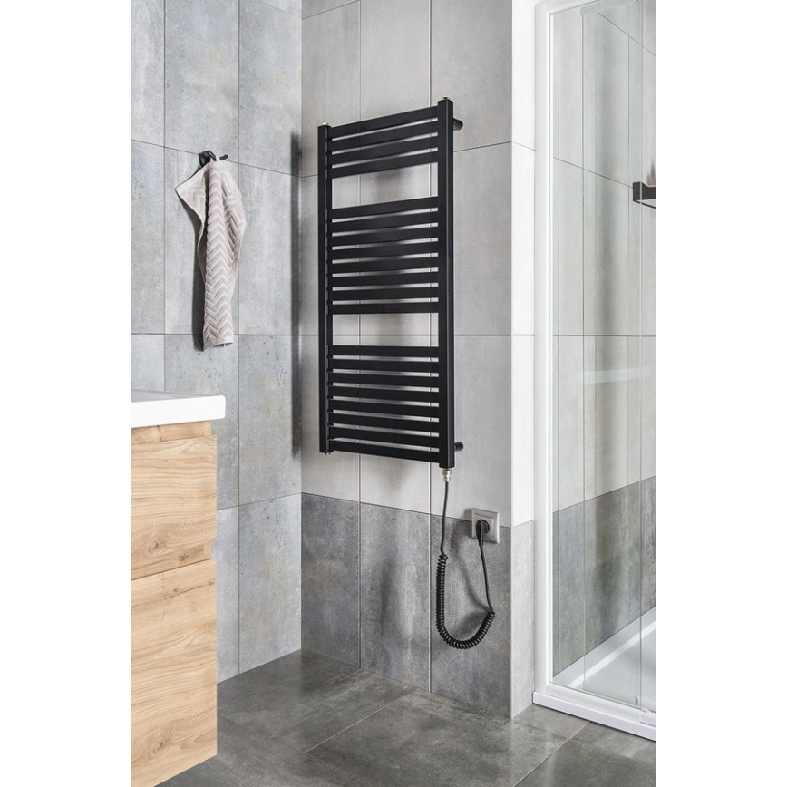 Aqualine - Elektrisk handdukstork TONDI-E 300W 97x45 cm matt svart