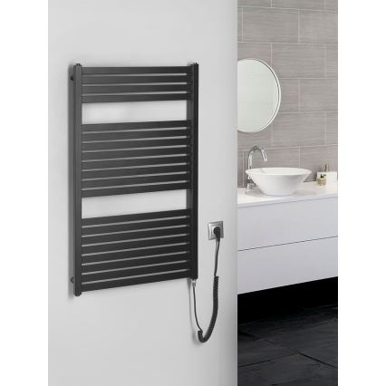 Aqualine - Elektrisk handdukstork TONDI-E 400 W, 97 x 60 cm, matt svart