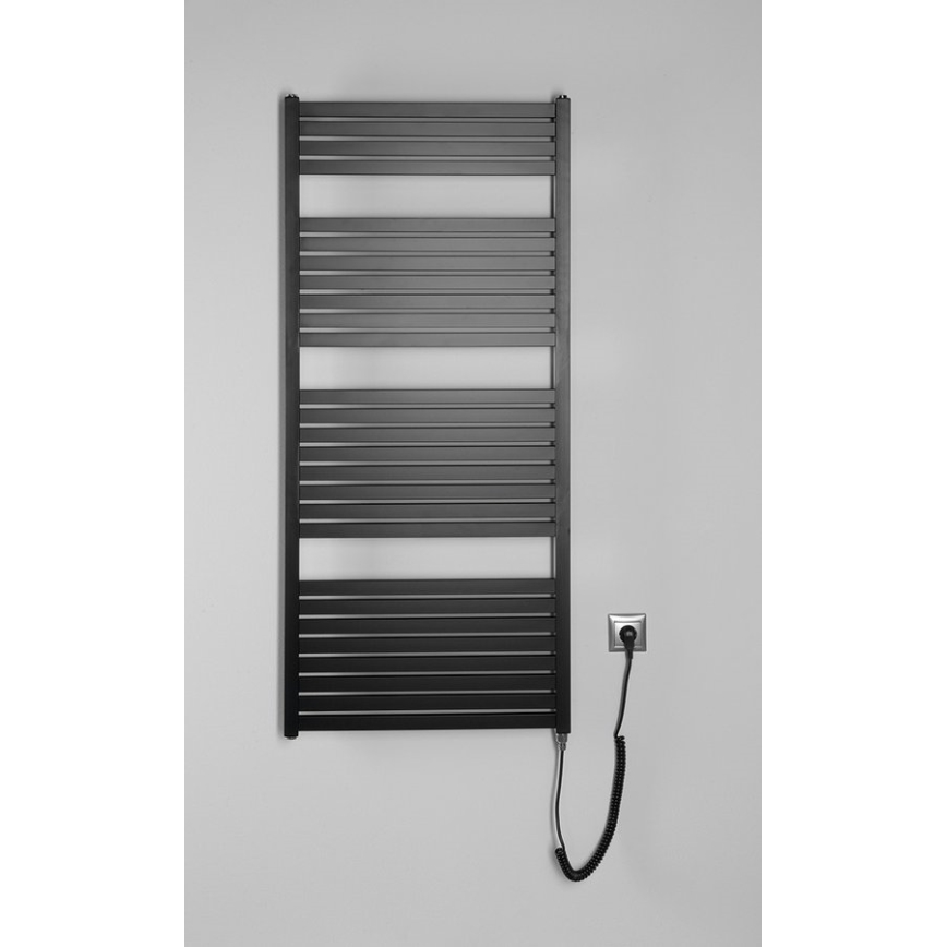 Aqualine - Elektrisk handdukstork TONDI-E 600 W 133 x 60 cm matt svart