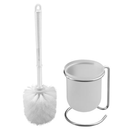 Aqualine - Fristående toalettborste SIMPLE LINE vit/skinande krom