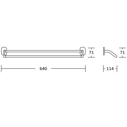 Aqualine - Handdukshängare för vägg RUMBA 11,4x64 cm skinande krom