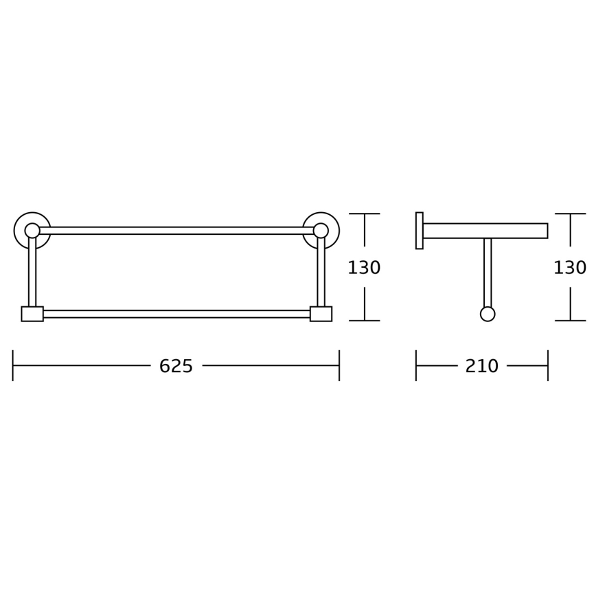 Aqualine - Handdukshängare för vägg SAMBA 21x62,5 cm svart