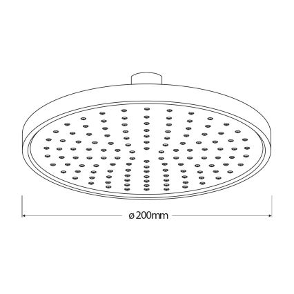 Aqualine - Huvuddusch diameter 20 cm matt svart