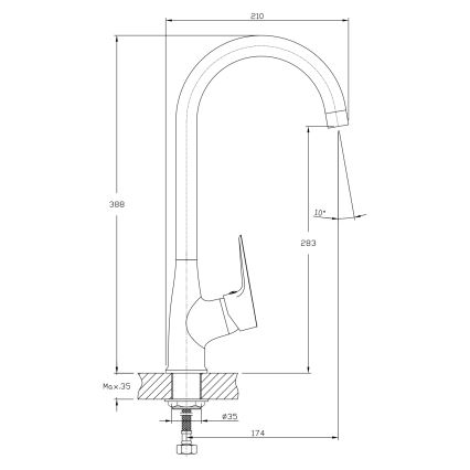 Aqualine - Köksblandare LOTTA blank krom