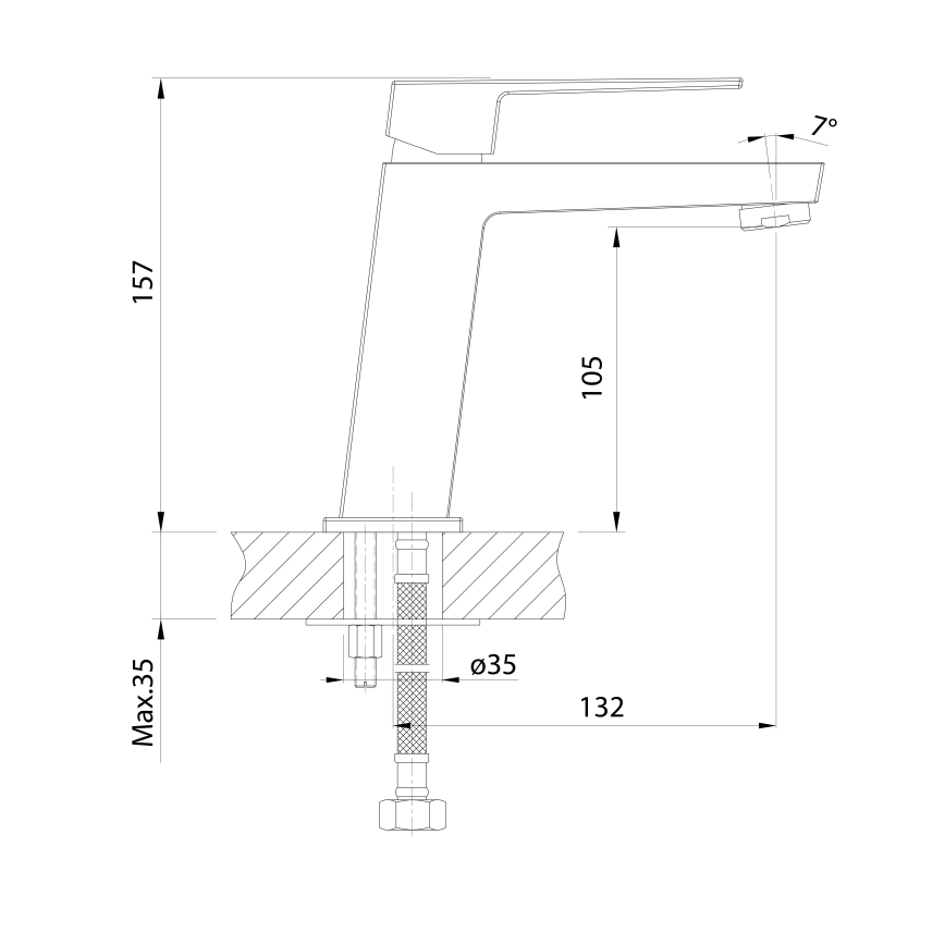 Aqualine - Kran till handfat RITMO skinande krom