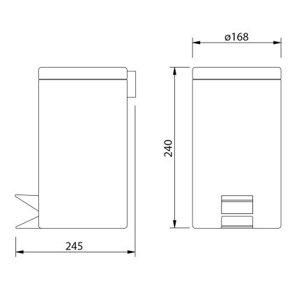 Aqualine - Papperskorg SIMPLE LINE 3 l matt vit