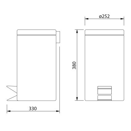 Aqualine - Soptunna SIMPLE LINE 12 l polerad rostfri