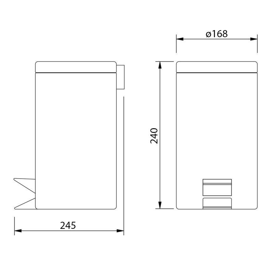 Aqualine - Soptunna SIMPLE LINE 3 l polerad rostfri