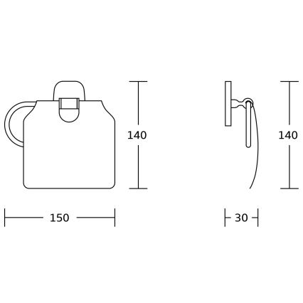 Aqualine - Toalettpappershållare med överdrag RUMBA skinande krom