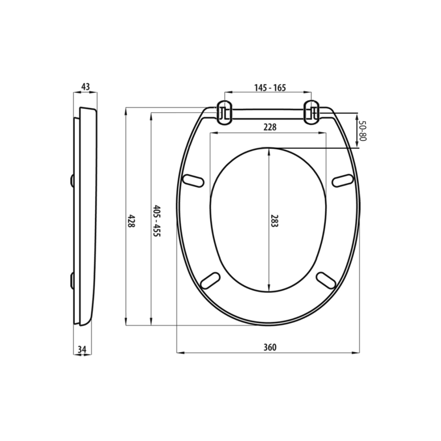 Aqualine - Toalettsits FIXET vit