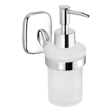 Aqualine - Tvålpump för vägg RUMBA 160 mm mjölkig glas/skinande krom