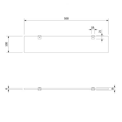 Aqualine - Vägghylla SAMBA 50 cm