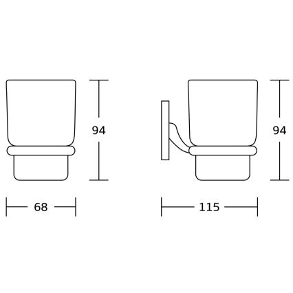 Aqualine - Väggmonterad tandborstehållare RUMBA mjölkig glas/skinande krom