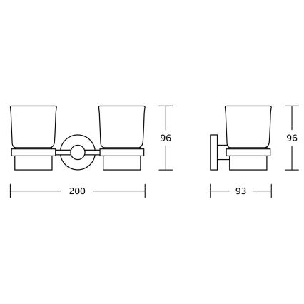 Aqualine - Väggmonterad tandborstehållare SAMBA mjölkig glas/skinande krom