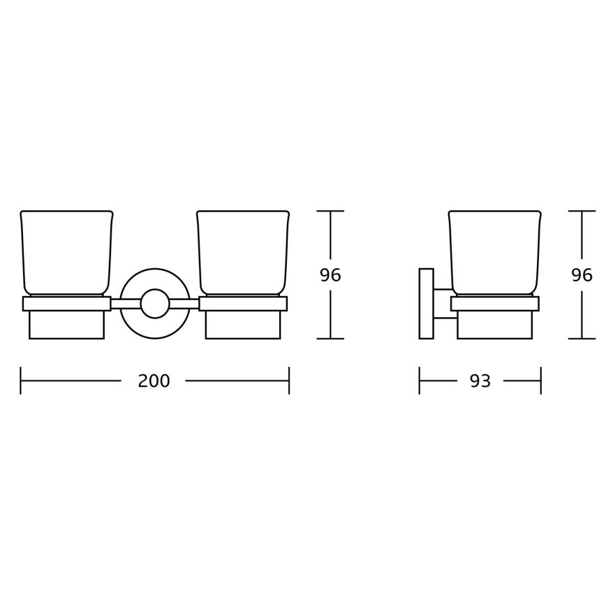Aqualine - Väggmonterad tandborstehållare SAMBA mjölkig glas/skinande krom