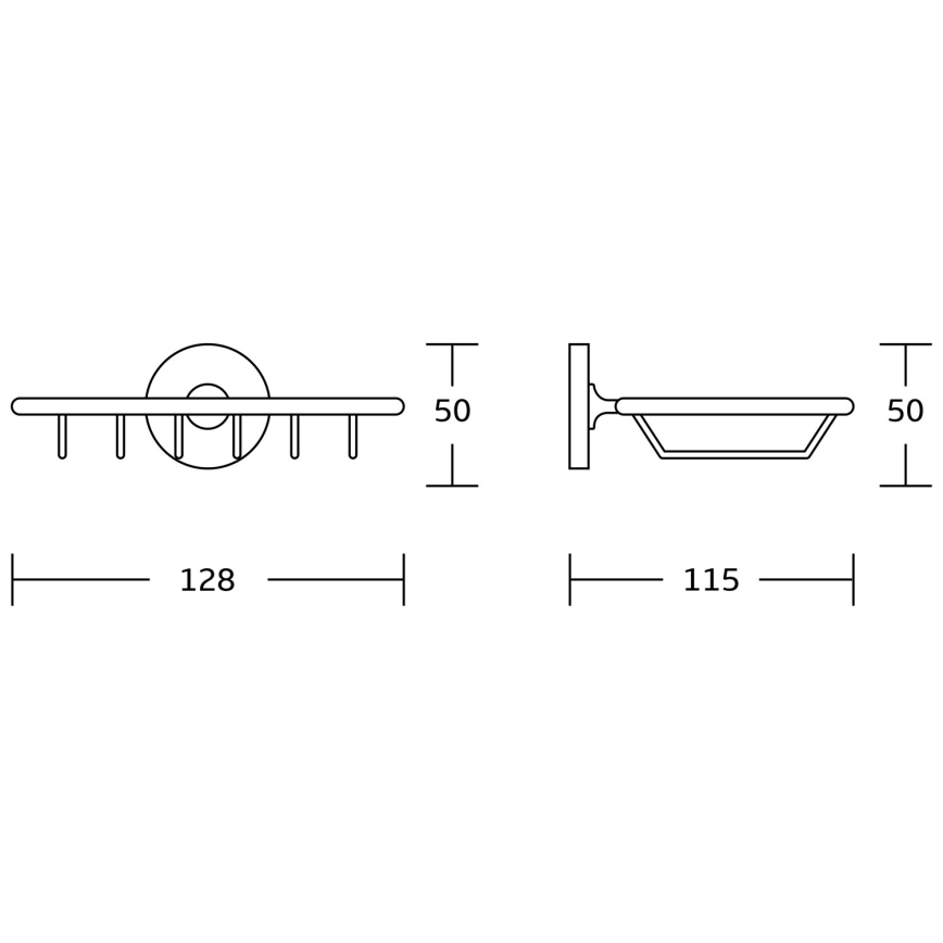 Aqualine - Väggmonterad tvålskål SAMBA skinande krom