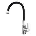 Aqualine - Vaskkran med flexibel arm LORE svart/skinande krom
