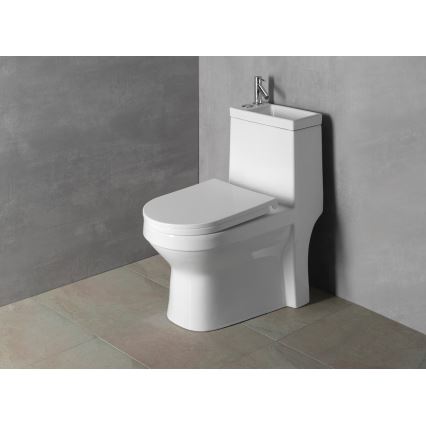 Aqualine - WC-kombination med handfat HYGIE keramik/vit