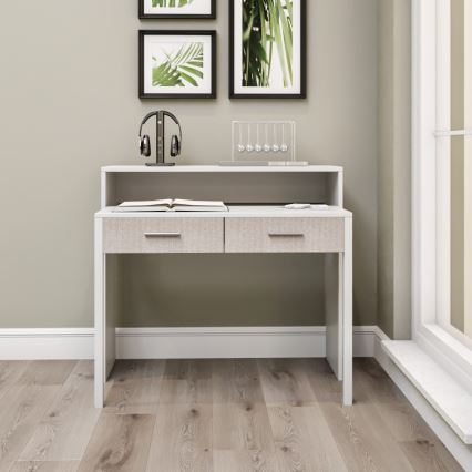 Arbetsbord 88x99 cm vit/beige