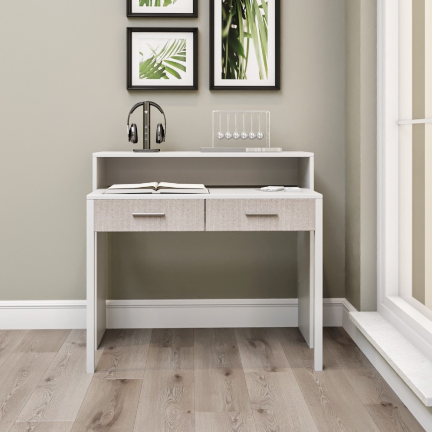 Arbetsbord 88x99 cm vit/beige