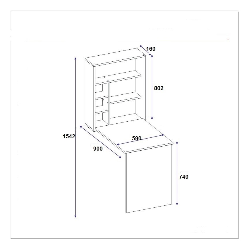 Arbetsbord med hylla SEDIR 154,2x59 cm beige