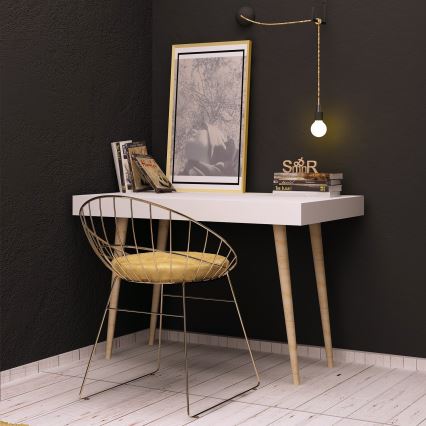 Arbetsbord VERONIKA 74x100 cm vit/beige