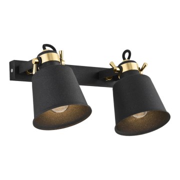 Argon 0876 - Väggspotlight KONGO 2xE27/15W/230V svart