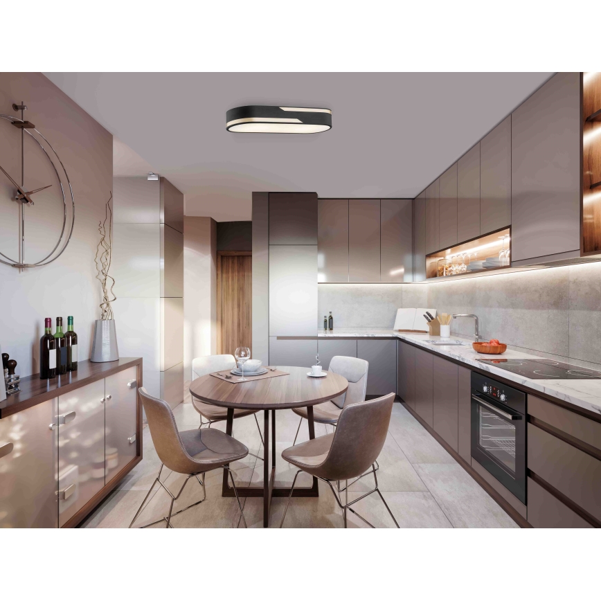 Argon 0904 - Taklampa TONI 2xE27/15W/230V svart/guld