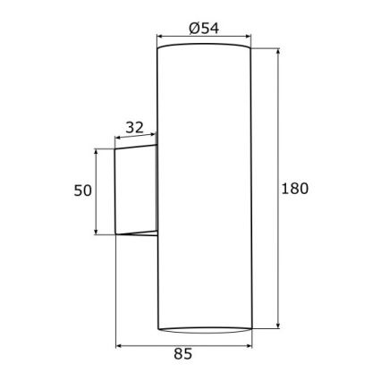 Argon 0909 - Väggbelysning MITOS 2xGU10/5W/230V svart