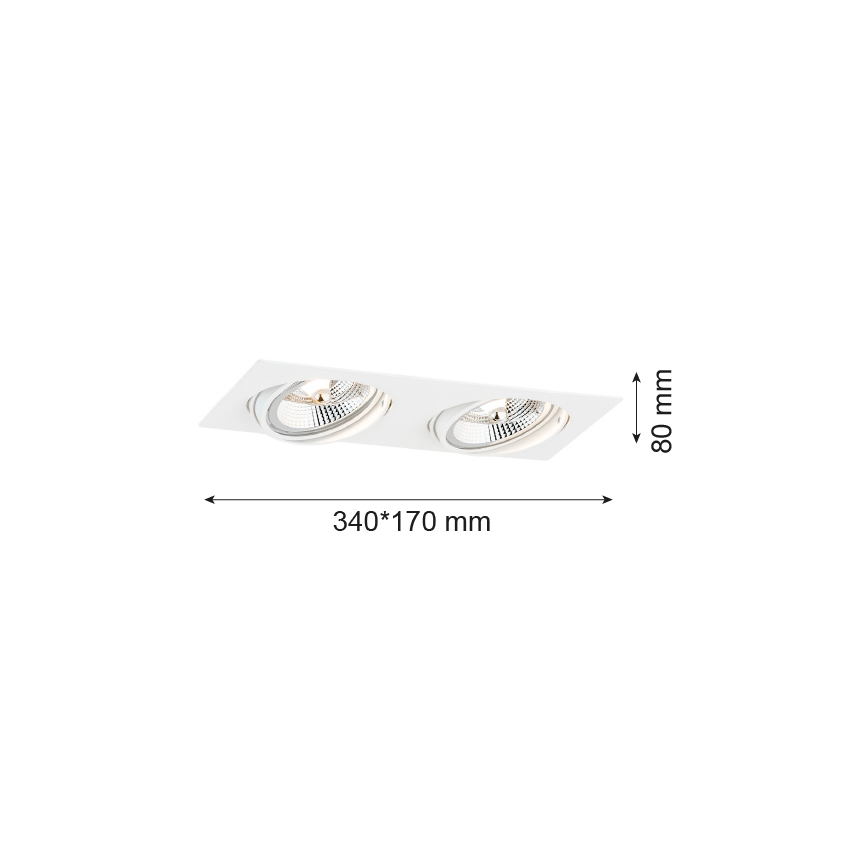 Argon 1046 - Infälld taklampa OLIMP 2xGU10-AR111/12W/230V vit