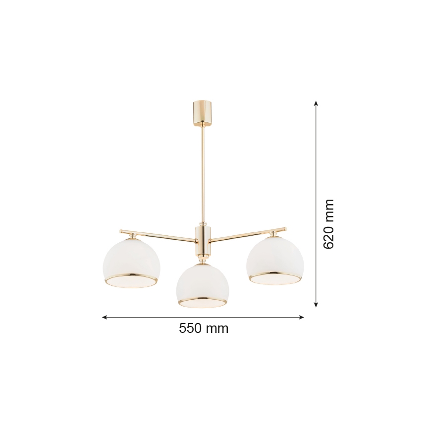 Argon 1488 - Pendelkrona MARBELLA 3xE27/15W/230V mässing