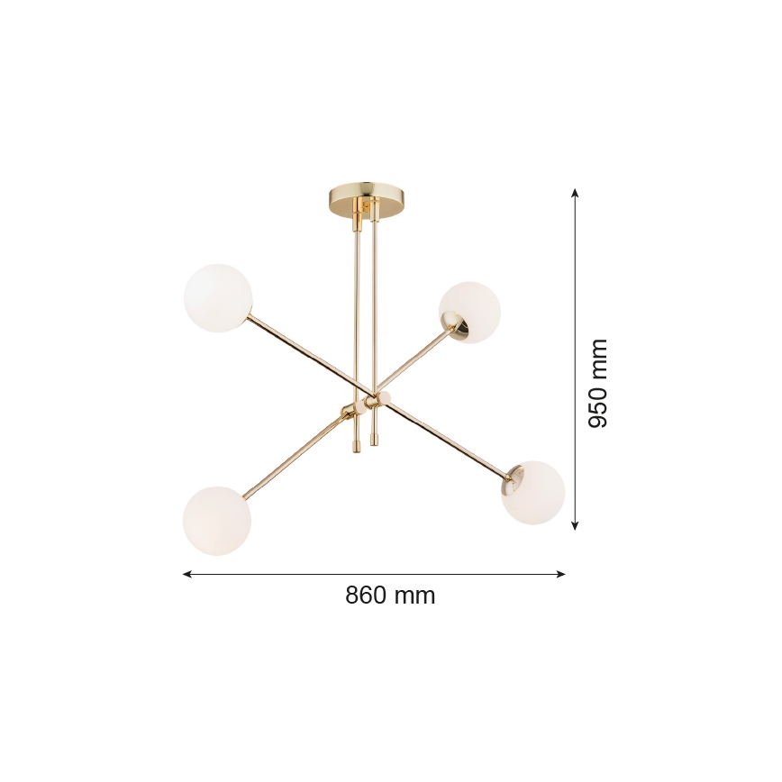 Argon 1695 - Ljuskrona med pelare ABSTRACT 4xE14/7W/230V mässing