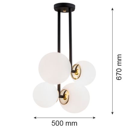Argon 1739 - Upphängningsbar Ljuskrona  MORITZ 4xE27/15W/230V