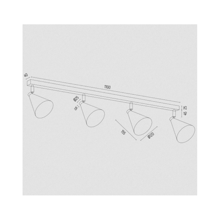 Argon 1817 - Spotlight LUCINDA 4xE14/7W/230V svart