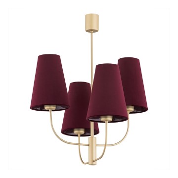 Argon 1827 - Pendelkrona SAFIANO 4xE27/15W/230V burgundy
